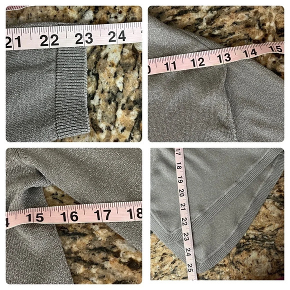 INC International Concepts Women Gray Open Silk  Cardigan Sweater Size S modest - Picture 5 of 8